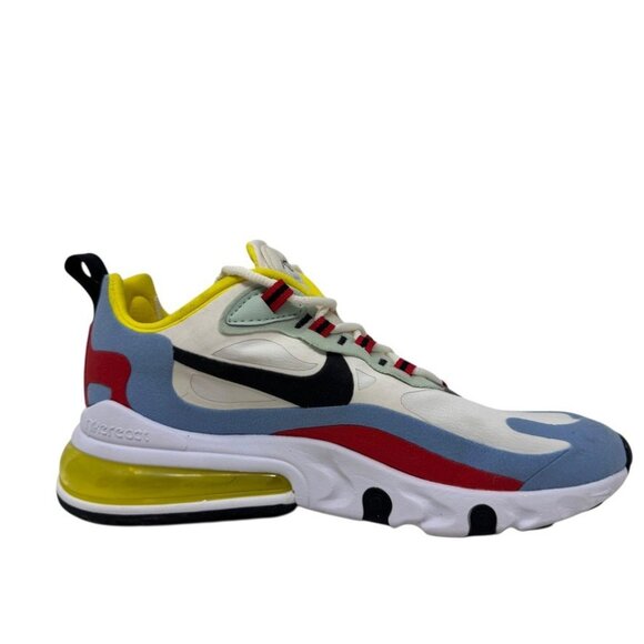 Nike Air Max 270 React White Blue Red Yellow Women’s Size 7 Running Sneakers - Picture 2 of 14